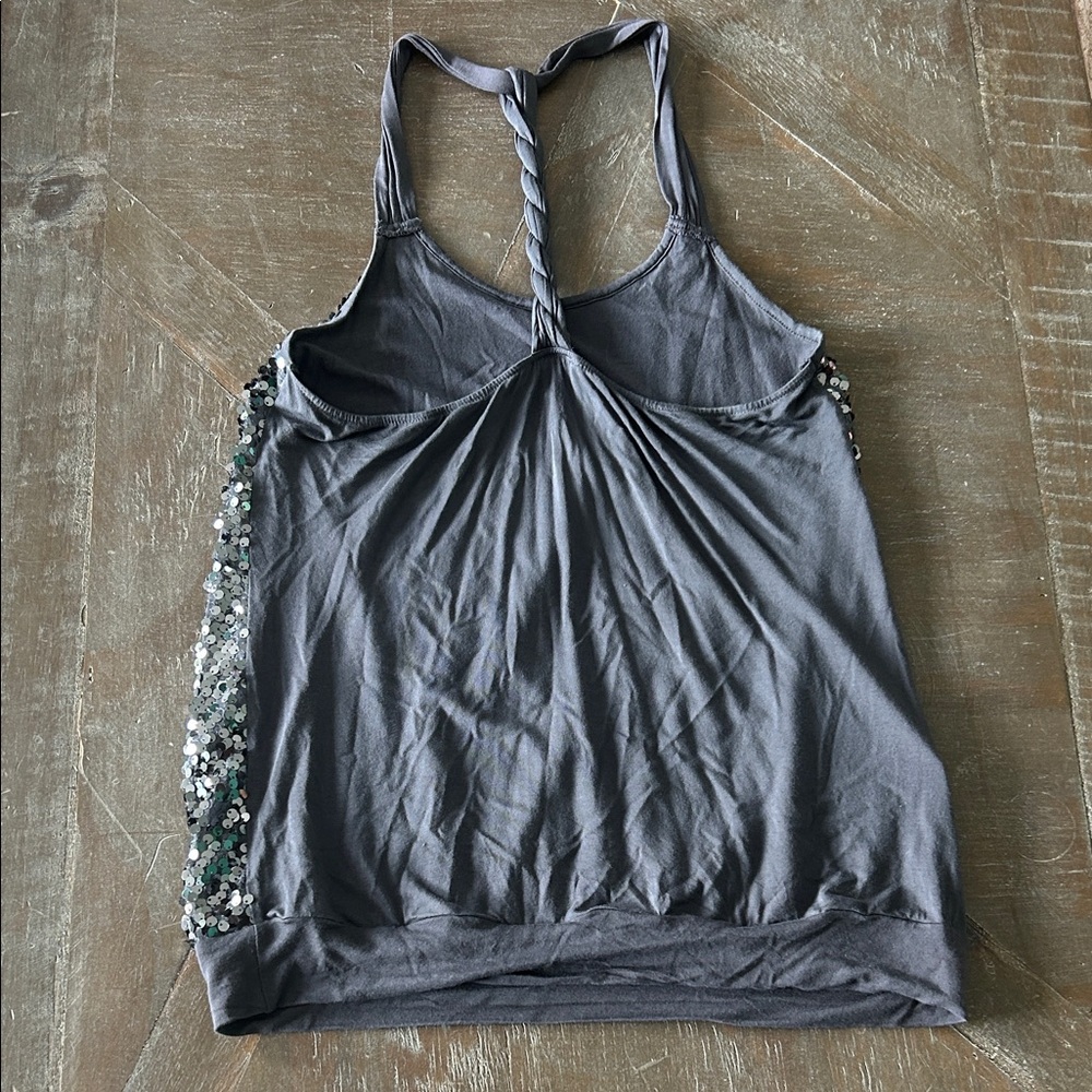 Express Silver Sequin Halter Camisole - Picture 3 of 5